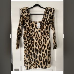 Brand new H&M Ruffle Trim Leopard Print Dress
